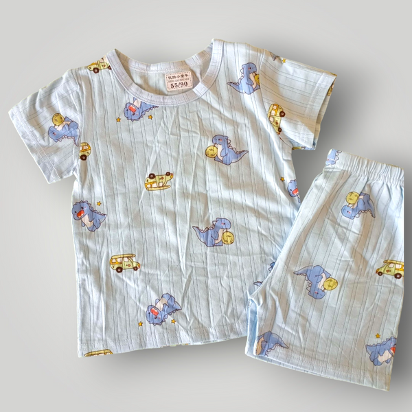 Dinosaur Printed Soft 2 Pc Suit/Night Suit (Imported)