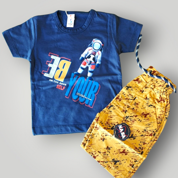 Astronaut Printed 2 Pc Summer Suit