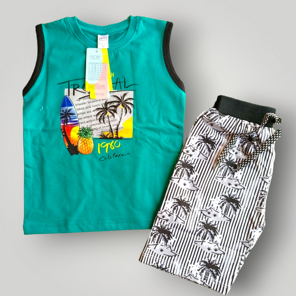 Tropical Island Printed Sandoz Style Suit