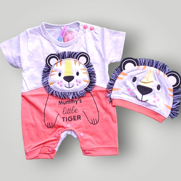 Mommy's Little Tiger Romper with Cap - Imported