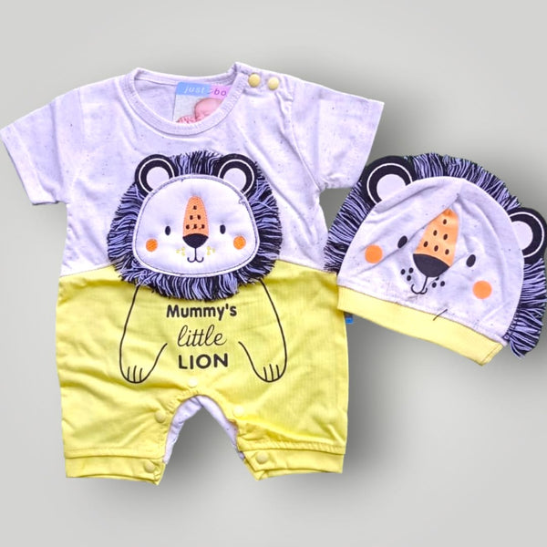 Mommy's Little Lion Romper with Cap - Imported