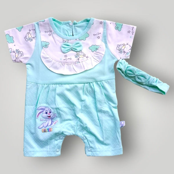 Rabbit Printed Romper with Band